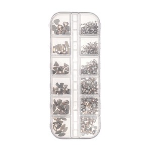 Unique Bargains 12 Grids Rhinestone Nail Supplies Brown 1 Set - 1 of 4