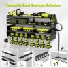 Itopfox Large Power Tool Organizer Wall Mount with Charging Station, 4 Layer Heavy Duty Metal Storage Rack with 8 Drill Holder & 4 Outlet Power Strip - 3 of 4