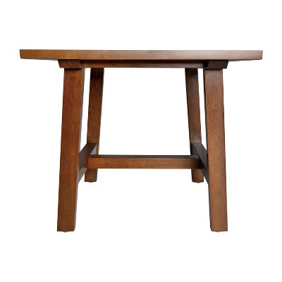 Walnut Solid Wood Farmhouse Trestle End Table