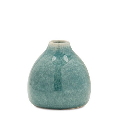 Melrose Blue and Green Ceramic Bud Vases Set of 4