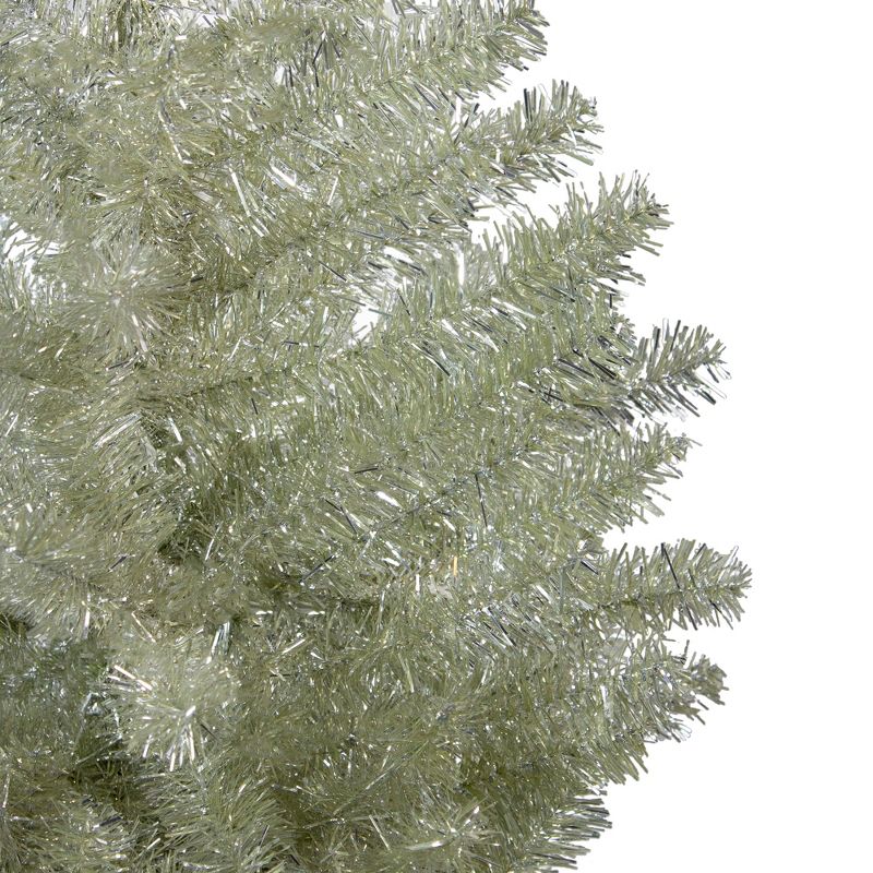 Northlight 9' Unlit Artificial Christmas Tree Metallic Sheer Champagne Tinsel, 4 of 8