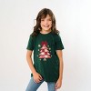 Christmas Tree Red Patchwork Print - Youth Short Sleeve Graphic T-Shirt - 3 of 4