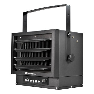 Comfort Zone 7 500 Watt Industrial Digital Fan Forced With Full Function Remote And 12 Hour Timer Ceiling Mount Heater Cz230erbk Eu Black Target