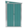 vidaXL Wall-Mounted Garden Shed 46.5"x113.4"x70.1", Durable Galvanized Steel and Metal, Weather-Resistant, Easy Entrance Double Doors, Green - 3 of 4