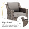 POCASSY Brown Wicker Outdoor Chairs,Patio Lounge Club Chairs Set of 2 with All Weather Resistant Deep Seat High Back, Patio Furniture Chairs - 4 of 4