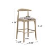 Christopher Knight Home Nyra Mid-Century Modern Rubberwood Upholstered Bar Stools (Set of 2) - 3 of 4