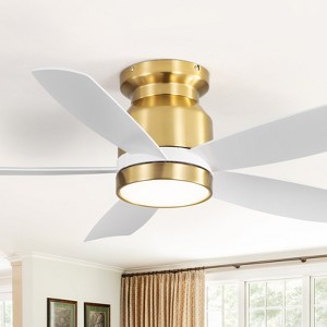 Sofucor Flush Mount Ceiling Fans with Light & Remote 42 Inch Low Profile Ceiling Fan Reversible DC 3CCT Dimmable for Bedroom Living Room Outdoor Patio - 1 of 4