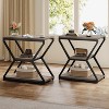 3-Tier End Side Table, Small Industrial Side Table with Storage Shelves for Living Room, Wood Accent Bedside Nightstand with Metal Frame - 2 of 4