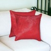 HomeRoots Set of Two 18" Red Cowhide Cowhide Throw Pillow - 2 of 4
