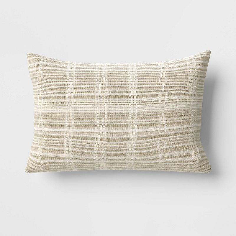 Cotton Dobby Striped Square Throw Pillow - Threshold™, 1 of 6