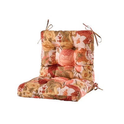 ARTPLAN Outdoor Chair Cushion,High Back Tufted Patio Cushion with Tie for Adirondack Rocker Chair,44"x21"x4",1 Count,Floral