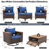8-Piece Outdoor Seating Set, Conversation Set with Storage Table and Swivel Rocking Chairs, Wicker Chair with Foam Cushions-Coolbibila - 4 of 4