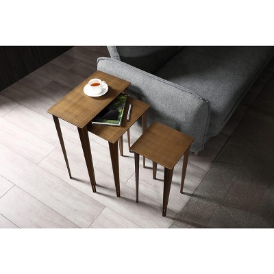 Whiteline Modern Living Nia Medium Nest Side End Table, Bronze