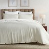100% Cotton Linen Texture Vintage Wash Percale Duvet Cover Set by Blue Nile Mills - 2 of 4