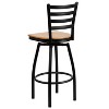 Emma and Oliver 2 Pack Ladder Back Swivel Metal Barstool - 3 of 4