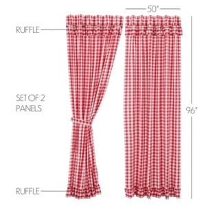Annie Buffalo Red Check Ruffled Panel Set of 2 96x50 VHC Brands - 1 of 1