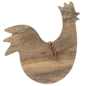 Wood Hen Shaped Kitchen Serving Cutting Board - Foreside Home & Garden - 1 of 4