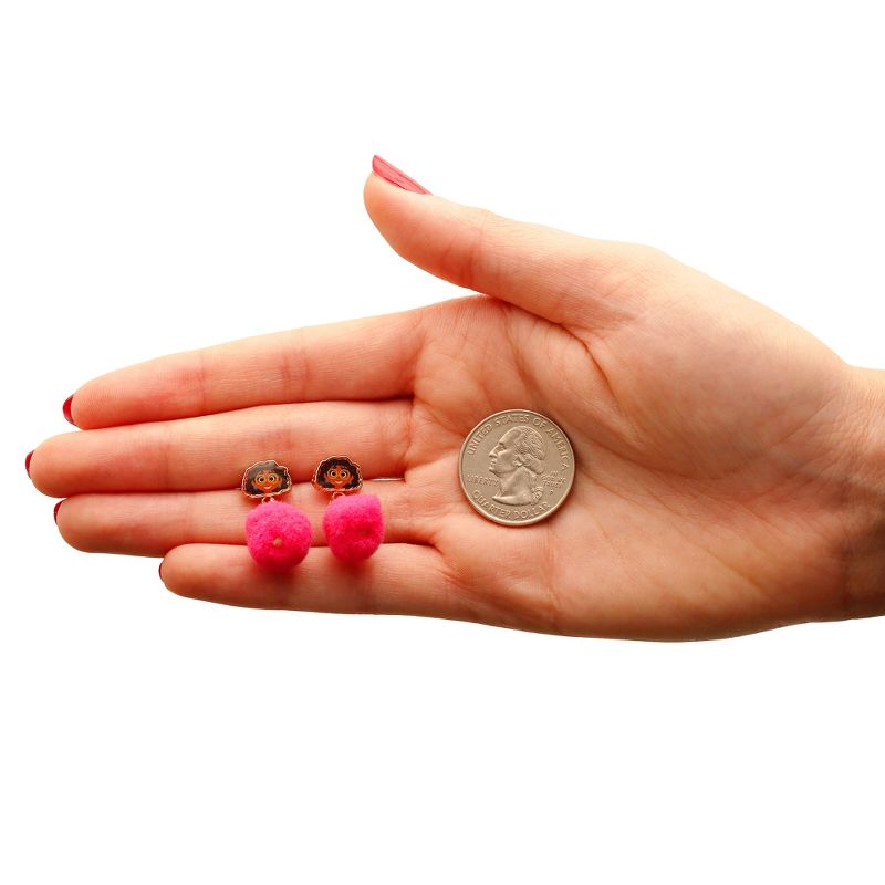 Disney Girls Encanto Mirabel Dangle Earrings with Pink Pom Poms, 5 of 7