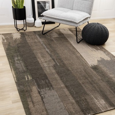 Rug Branch Contemporary Distressed, Organic Brown Indoor Area Rug