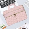 15-15.6 inch Laptop Bag, Briefcase for Women&Men, 16 inch Square Quilted Computer Messenger Bag Office Travel Business with 3 Pockets&Strap, Pink - 2 of 4