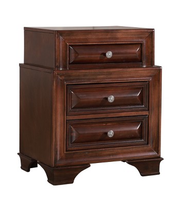 Cappuccino 3-Drawer Real Wood Veneer Nightstand 28"x28"