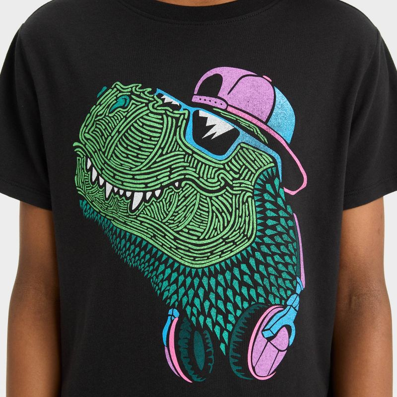 Boys' Short Sleeve Dinosaur Graphic T-Shirt - Cat & Jack™ Black, 3 of 5