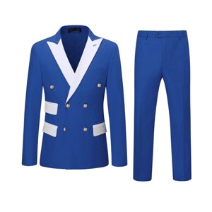 Cloudstyle Mens 2-Piece Dress Suit Blazer Slim Fit Double-Breasted Suit Jacket Sport Coat and Pants Set - 1 of 4