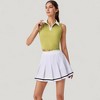 Anna-Kaci Active Women's Two-Piece Tennis Set with Sleeveless Polo Crop Top and Pleated High Waist Skirt - 3 of 4