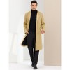 Lars Amadeus Men's Winter Single-Breasted Notched Lapel Long Overcoat - 2 of 4