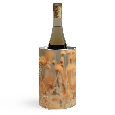 Ingrid Beddoes Mustard Yellow Flowers Wine Chiller - Deny Designs