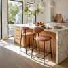 Counter Stool – 35" H With Brown Faux Leather Seat & Powder-Coated Steel Frame (Set of 2) By Zuo Modern - 2 of 4