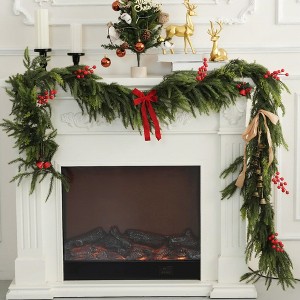 MOEPISY 9FT Christmas Garland Realistic ¨C Artificial Norfolk Pine Garlands for Christmas Decoration - 1 of 4