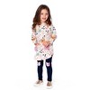 Deux par Deux Girl Organic Cotton Jersey Leggings Dark Blue with Cats - 3 of 4
