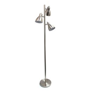 64" Traditional 3 Light Metal Floor Lamp with Adjustable Spotlight Shades - Creekwood Home - 1 of 4