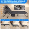 Musment Folding Camping Cot Bed with Pillow, Adjustable 5-Position Folding Chaise Lounge Chair, Portable Guest Bed - 3 of 4