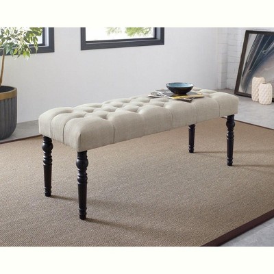 NicBex Upholstered Bench,Dining Bench with Solid Wood Frame,Modern Ottoman with Turned Legs for Living Room,Entryway,Kitchen