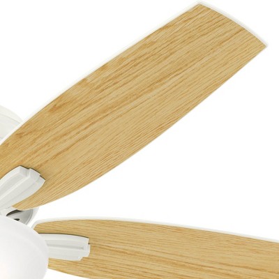 52" White Low Profile Ceiling Fan with LED Light