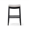 Maven Lane Sophia Backless Bar Stool in Aged Black Finish with Snow White Fabric - 2 of 4