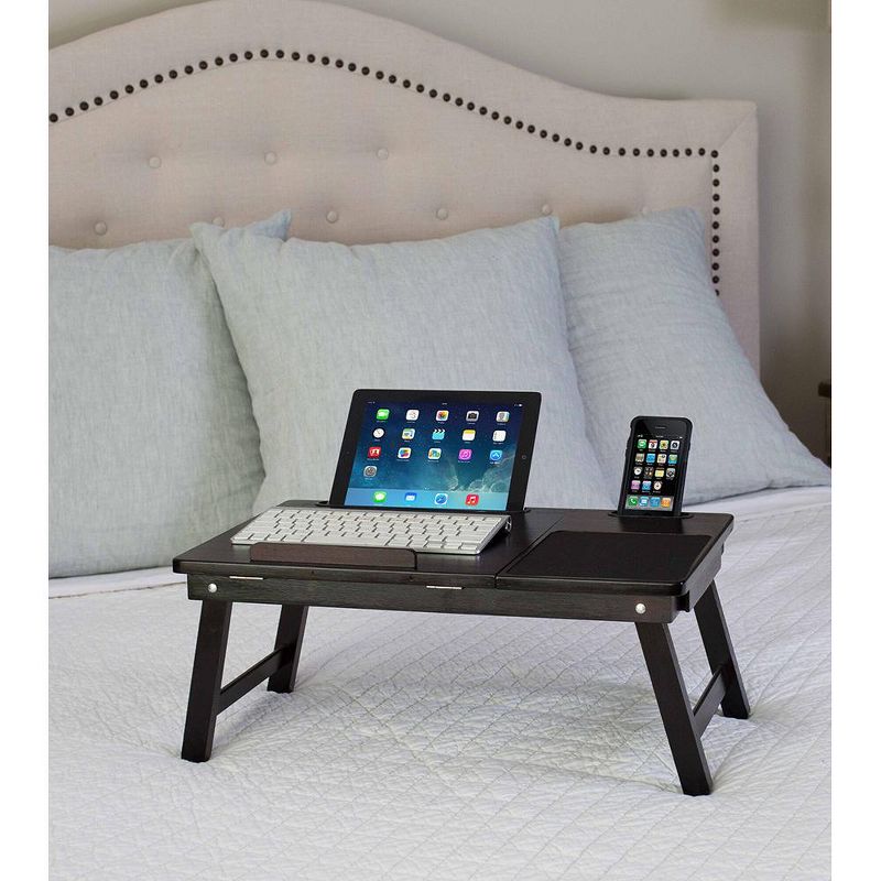 BirdRock HomeMulti-tasking Laptop Bamboo Bed Tray - Walnut, 3 of 9