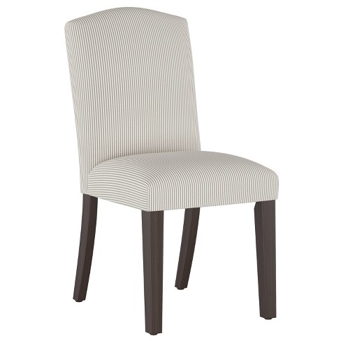 Skyline Furniture Alex Camel Back Dining Chair in Stripe Taupe