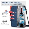 Tirrinia Insulated 2 Bottle Wine Gift Tote Bag - Wine Tumbler Glass Cooler Carrier for BYOB Restaurants, Wine Tasting, Great Wine Lover Gift, Charcoal - 2 of 4