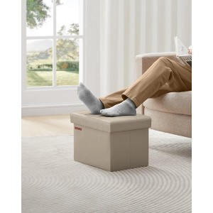 SONGMICS Folding Storage Ottoman Foot Rest Stool Footrest 286 lb Capacity for Living Room Bedroom - 1 of 4