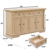 Wood Large Wall Cabinet with Drawers and Doors in Roman Column Shape, Farmhouse Coffee Bar and Buffet for Living Room, Kitchen, or Hallway - 2 of 4
