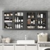 Bekrvio Wall Mounted Display Cabinet with Glass Doors, Adjustable Shelves, Steel Frame Storage Cabinet for Bathroom, Kitchen or Living Room - 2 of 4