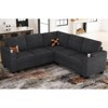 Belffin L-Shaped Fabric Sectional Couch - Modular Design with Hidden Storage & Removable Cup Holder - 4 of 4