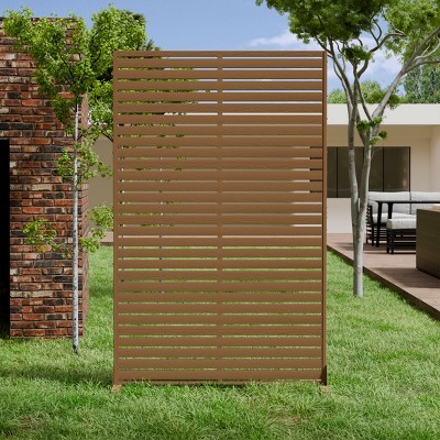 SEVOBAL Patio Decorative Screens 6 Piece Plastic Patio Screen with Venetian Flower Design for Yard, Garden, Indoor Spaces, Brown, 45.47"15.75"72.05"