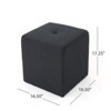 FONTOI Upholstered Ottoman, Square Foot Stool, Dressing Makeup Chair, End Table for Living Room Bedroom, Charcoal grey, 16.5"*17.25"*16.5" - 3 of 4
