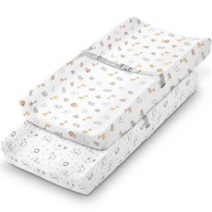 LISM 2-Pack 100% Cotton Changing Pad Covers Diaper Changing Pad Sheets - 1 of 4