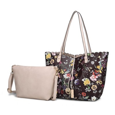 MKF Collection Danielle Reversible Shopper Tote Floral Bag, Crossbody Pouch Handbag Purse by Mia K