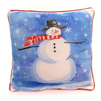 Primitives By Kathy 15.0 Inch Snowflake Snowman Pillow Home Decor Sofa Throw Throw Pillows